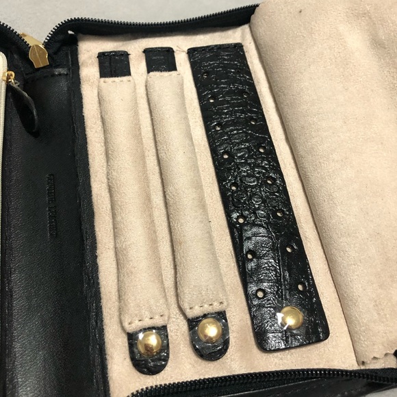 Genuine Leather Jewelry Organizer Wristlet Pouch - Picture 5 of 8